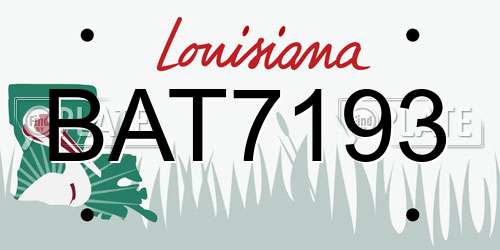 BAT7193 Louisiana License Plate