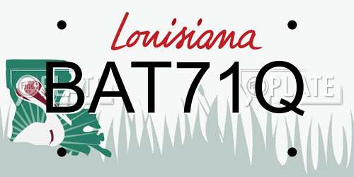 BAT71Q Louisiana License Plate