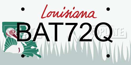 BAT72Q Louisiana License Plate