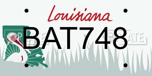 BAT748 Louisiana License Plate
