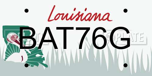 BAT76G Louisiana License Plate