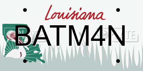 BATM4N Louisiana License Plate