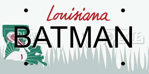 BATMAN Louisiana License Plate