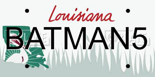 BATMAN5 Louisiana License Plate