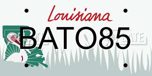 BATO85 Louisiana License Plate