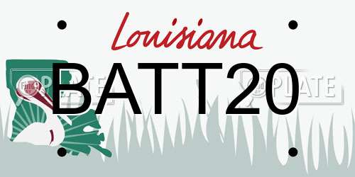 BATT20 Louisiana License Plate