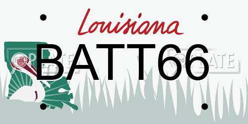 BATT66 Louisiana License Plate