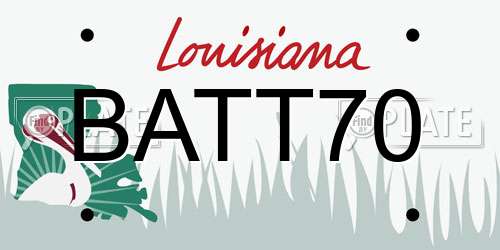 BATT70 Louisiana License Plate