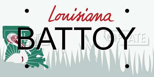 BATTOY Louisiana License Plate