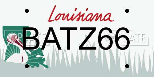 BATZ66 Louisiana License Plate