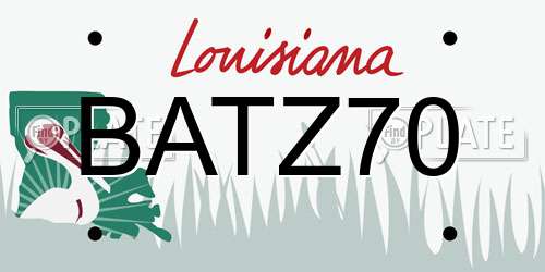 BATZ70 Louisiana License Plate