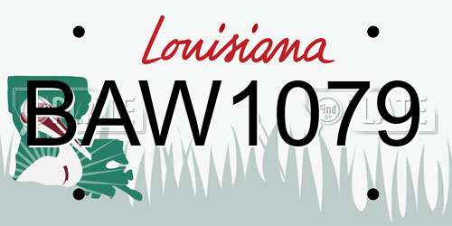BAW1079 Louisiana License Plate