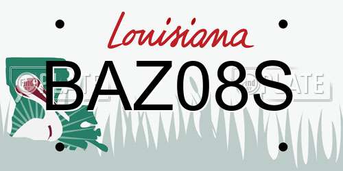 BAZ08S Louisiana License Plate