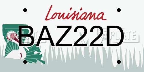 BAZ22D Louisiana License Plate