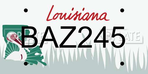 BAZ245 Louisiana License Plate