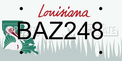 BAZ248 Louisiana License Plate