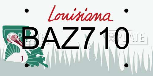BAZ710 Louisiana License Plate