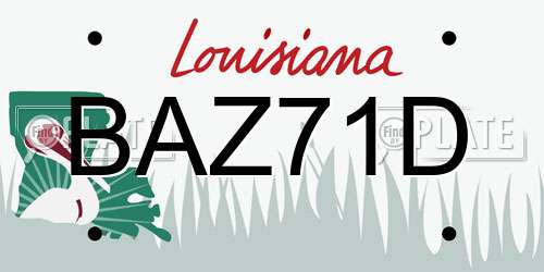 BAZ71D Louisiana License Plate