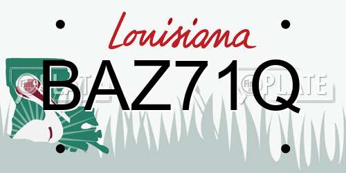 BAZ71Q Louisiana License Plate