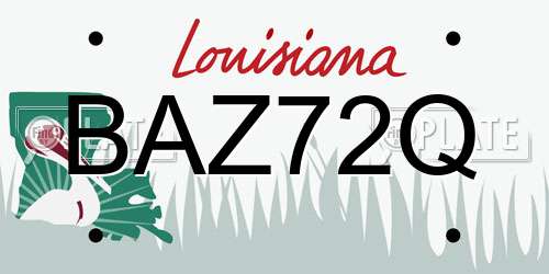 BAZ72Q Louisiana License Plate