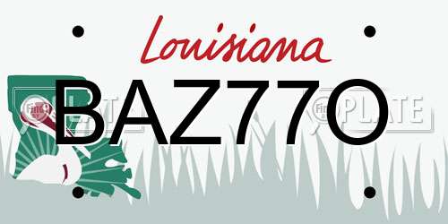 BAZ77O Louisiana License Plate