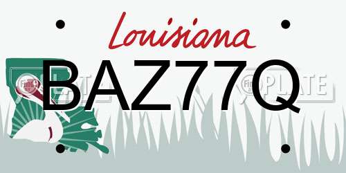BAZ77Q Louisiana License Plate