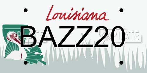 BAZZ20 Louisiana License Plate