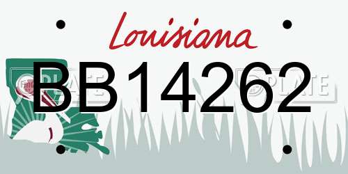 BB14262 Louisiana License Plate