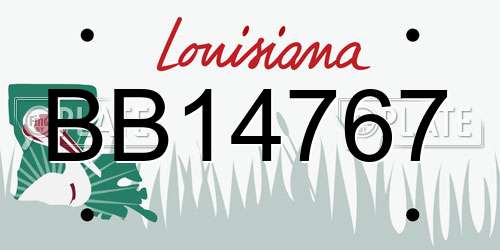 BB14767 Louisiana License Plate