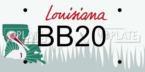 BB20 Louisiana License Plate