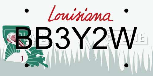 BB3Y2W Louisiana License Plate