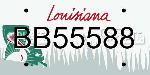 BB55588 Louisiana License Plate
