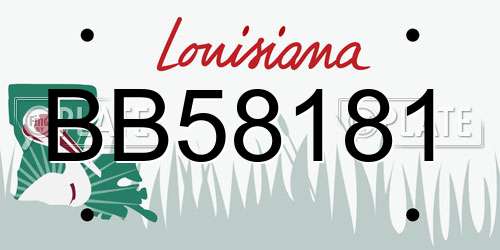 BB58181 Louisiana License Plate