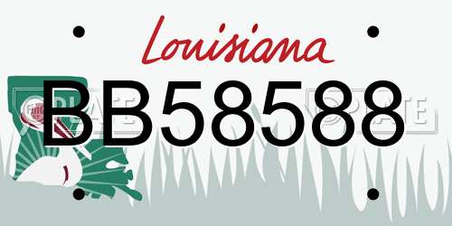 BB58588 Louisiana License Plate