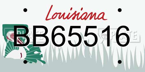 BB65516 Louisiana License Plate