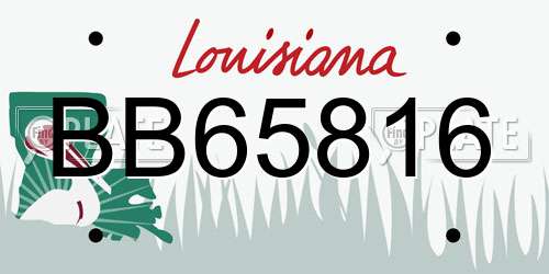 BB65816 Louisiana License Plate