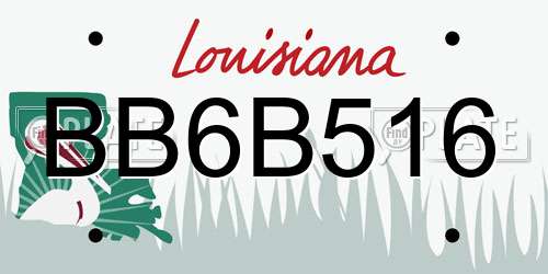 BB6B516 Louisiana License Plate