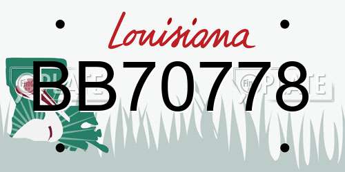 BB70778 Louisiana License Plate