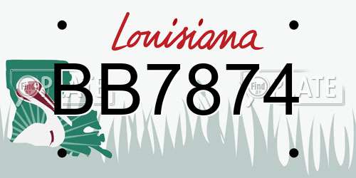 BB7874 Louisiana License Plate
