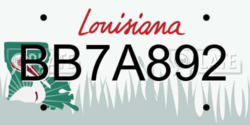 BB7A892 Louisiana License Plate