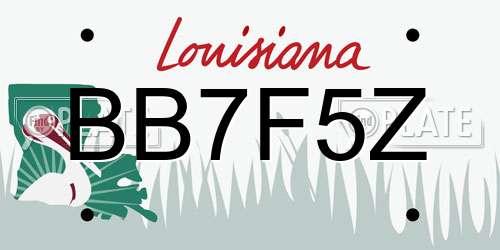 BB7F5Z Louisiana License Plate