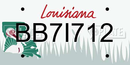 BB7I712 Louisiana License Plate