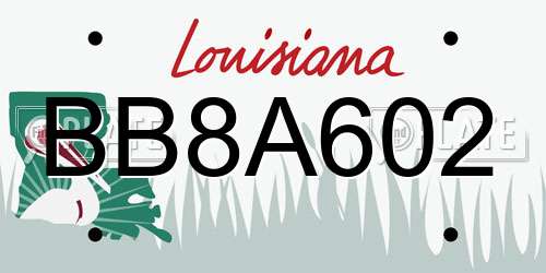 BB8A602 Louisiana License Plate