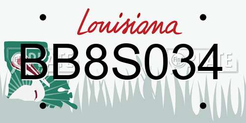 BB8S034 Louisiana License Plate