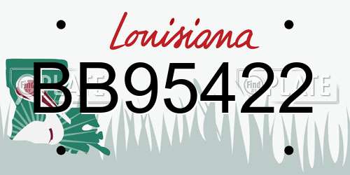 BB95422 Louisiana License Plate