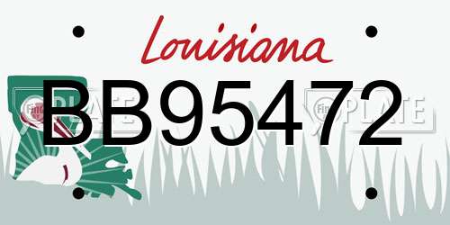 BB95472 Louisiana License Plate