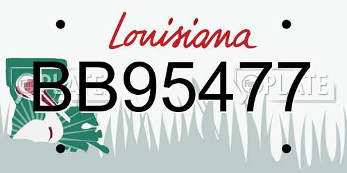 BB95477 Louisiana License Plate