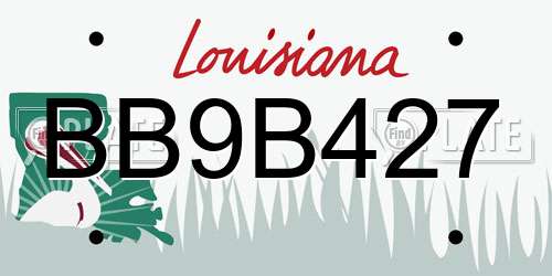 BB9B427 Louisiana License Plate