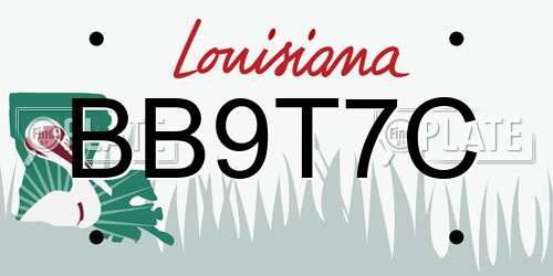 BB9T7C Louisiana License Plate