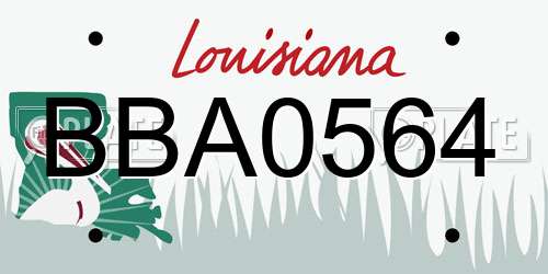 BBA0564 Louisiana License Plate